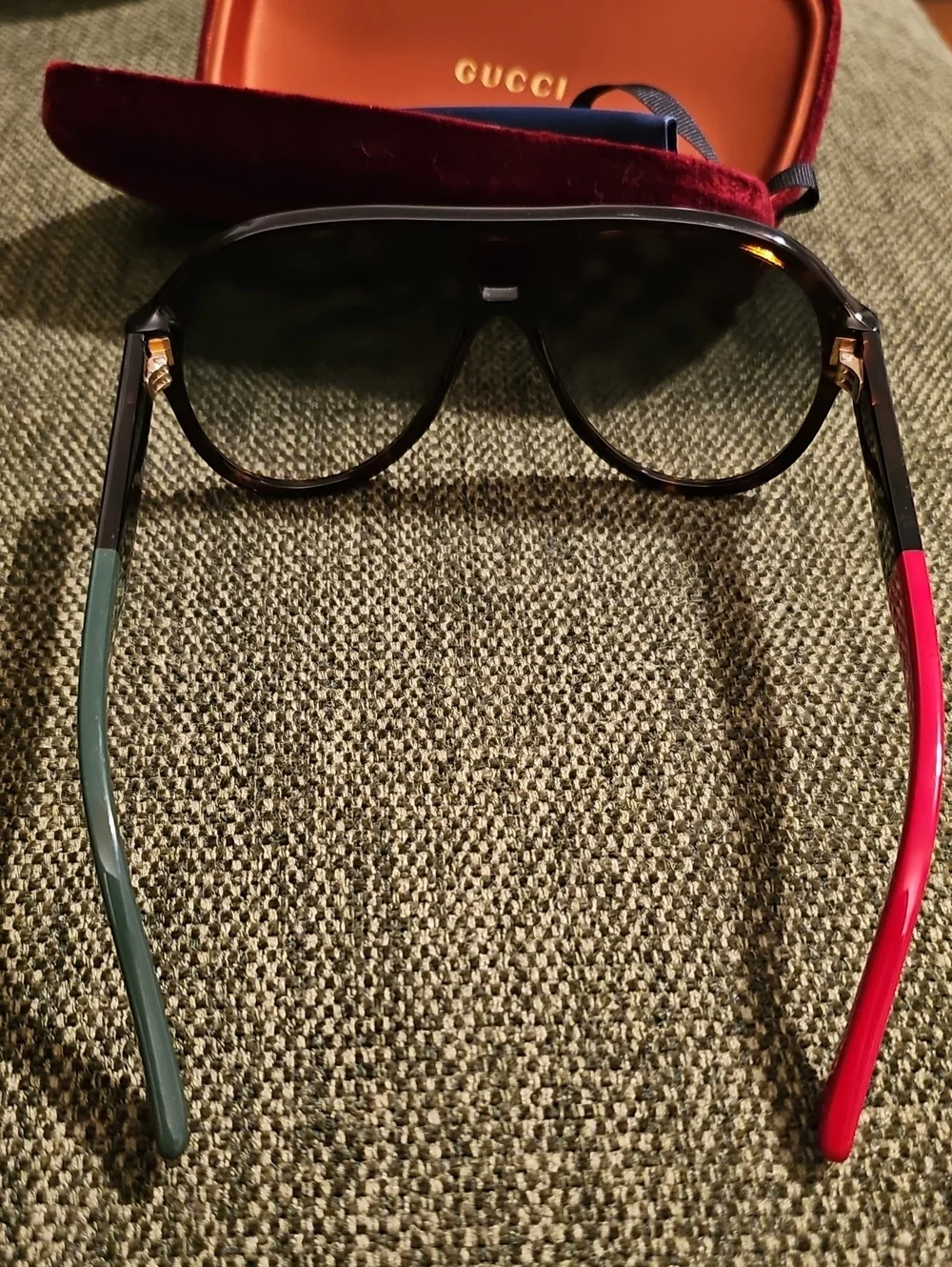 Gucci Aviator Multi Color Unisex Black Sunglasses